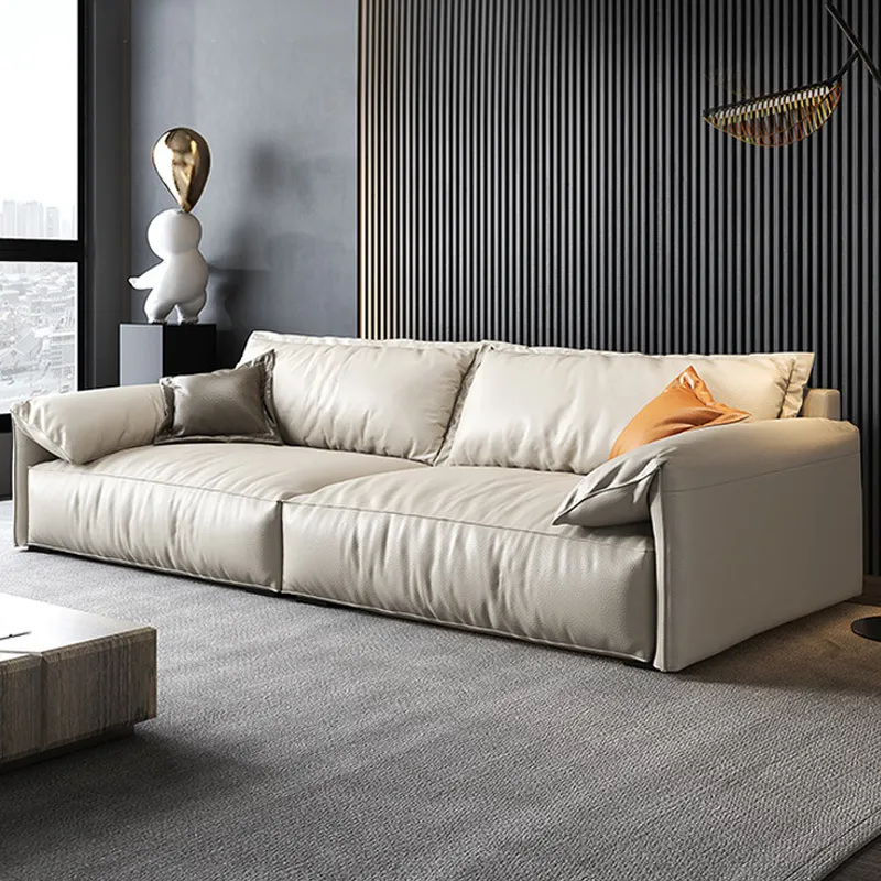 Office Furniture First - أريكة مكتبية من الجلد الطبيعي الفاخر،
