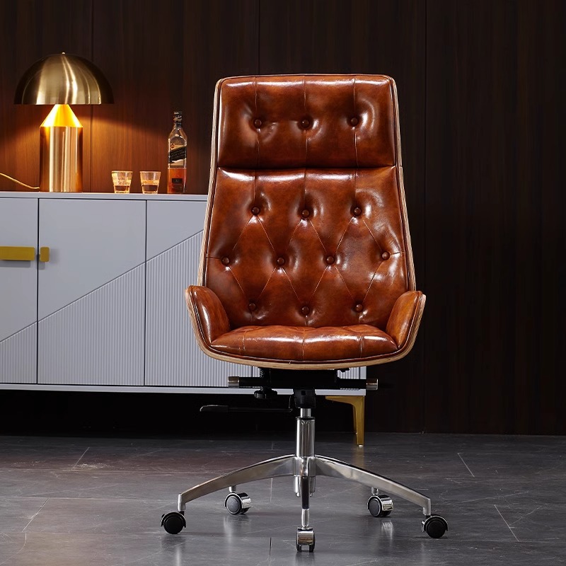 كرسي مكتب مريح من جلد البقر من - مراجعة Office Furniture First وسعره